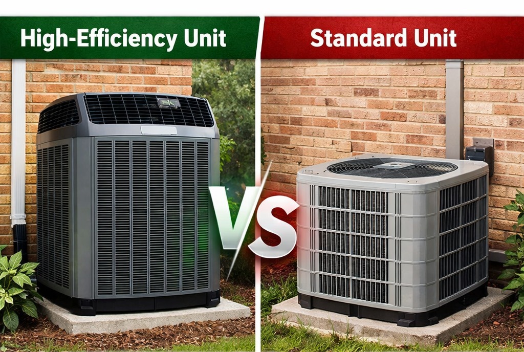 High-Efficiency vs Standard heat pump