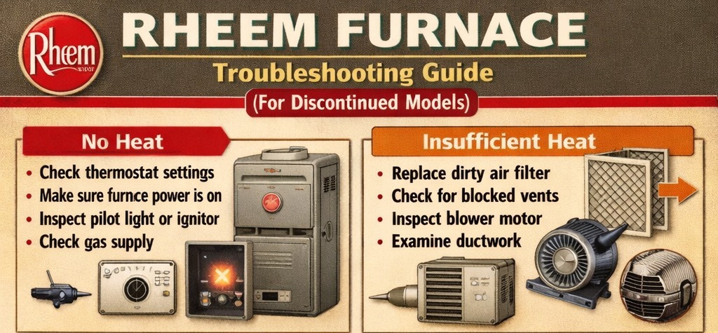 Troubleshooting guide for discontinued Rheem furnaces