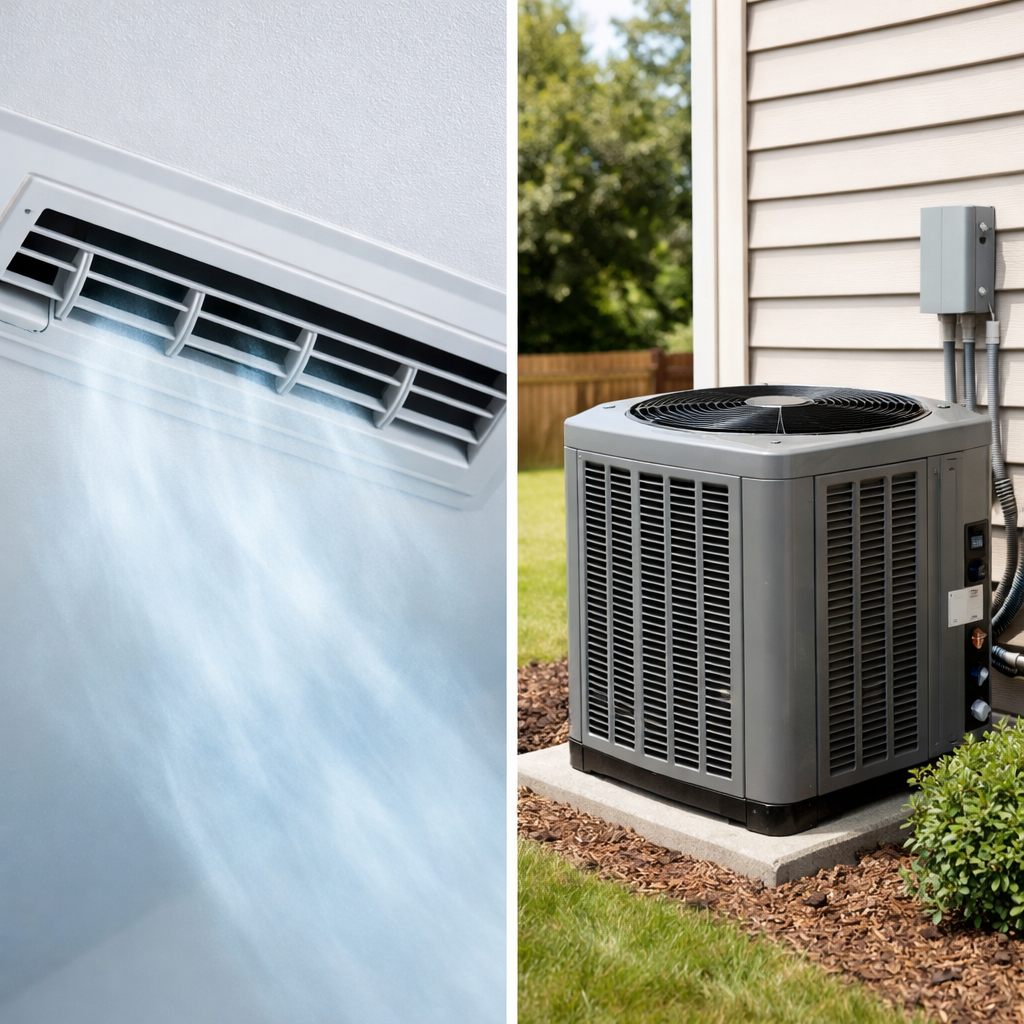 Heat pump blowing cold air