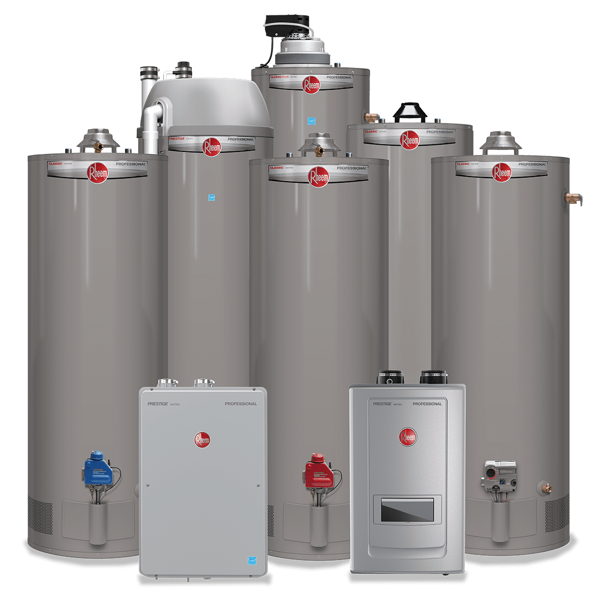 Rheem residential water heater product lineup