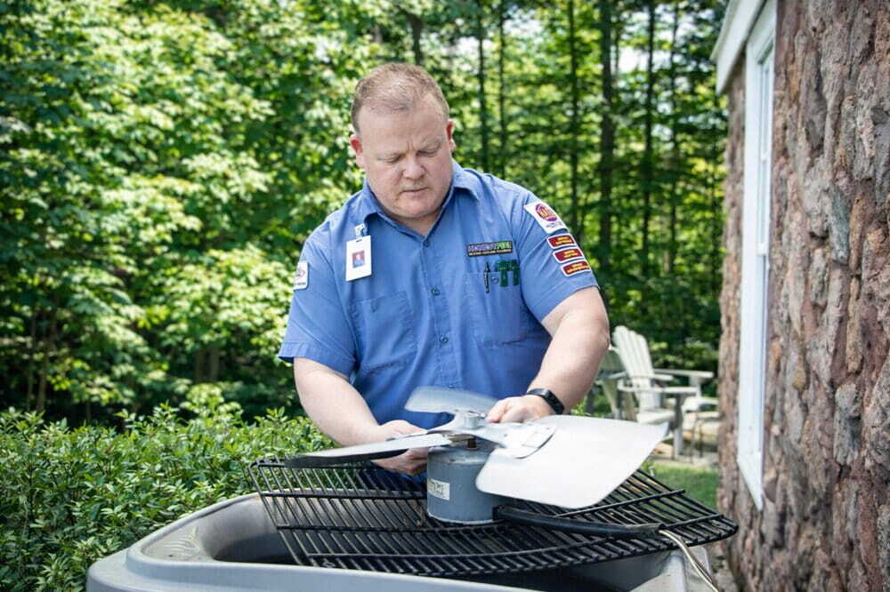 Scott Merritt, Honest Fix Cofounder, replacing an AC condenser fan motor at a residential home in Steubenville Ohio